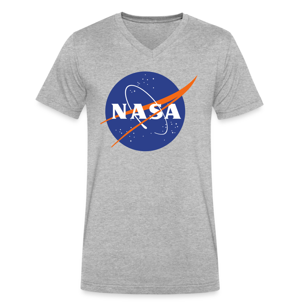 NASA Logo (Men's V-Neck T-Shirt by Canvas) - heather gray