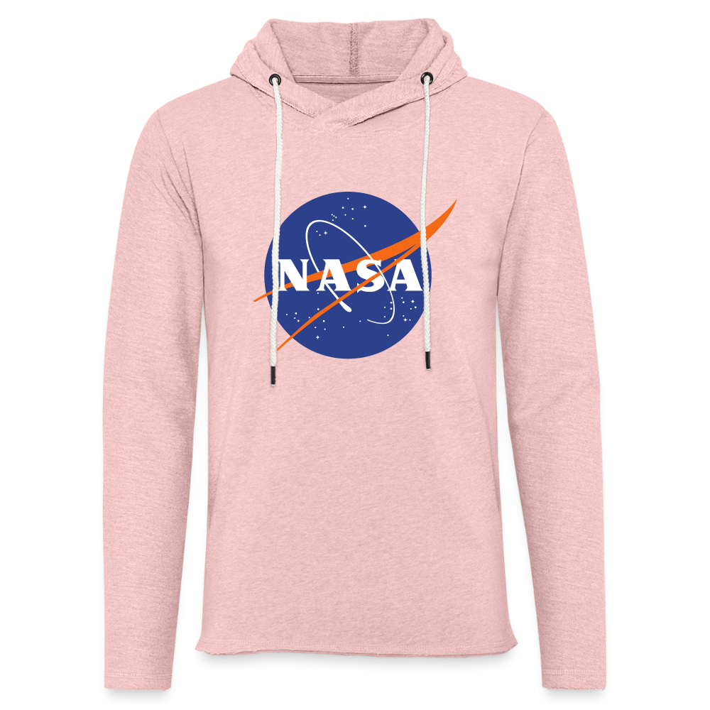 NASA Logo (Unisex Lightweight Terry Hoodie) - cream heather pink