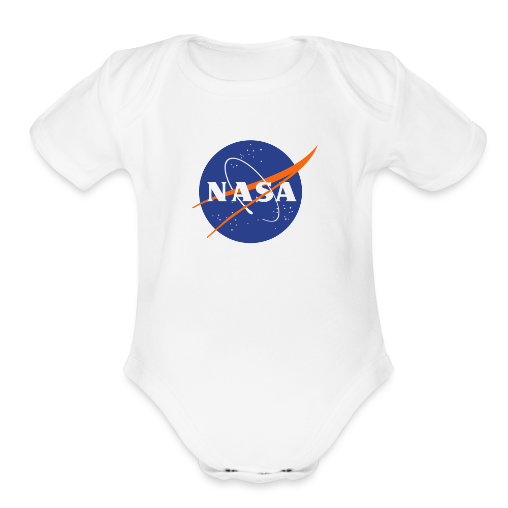 NASA Logo (Organic Short Sleeve Baby Bodysuit) - white