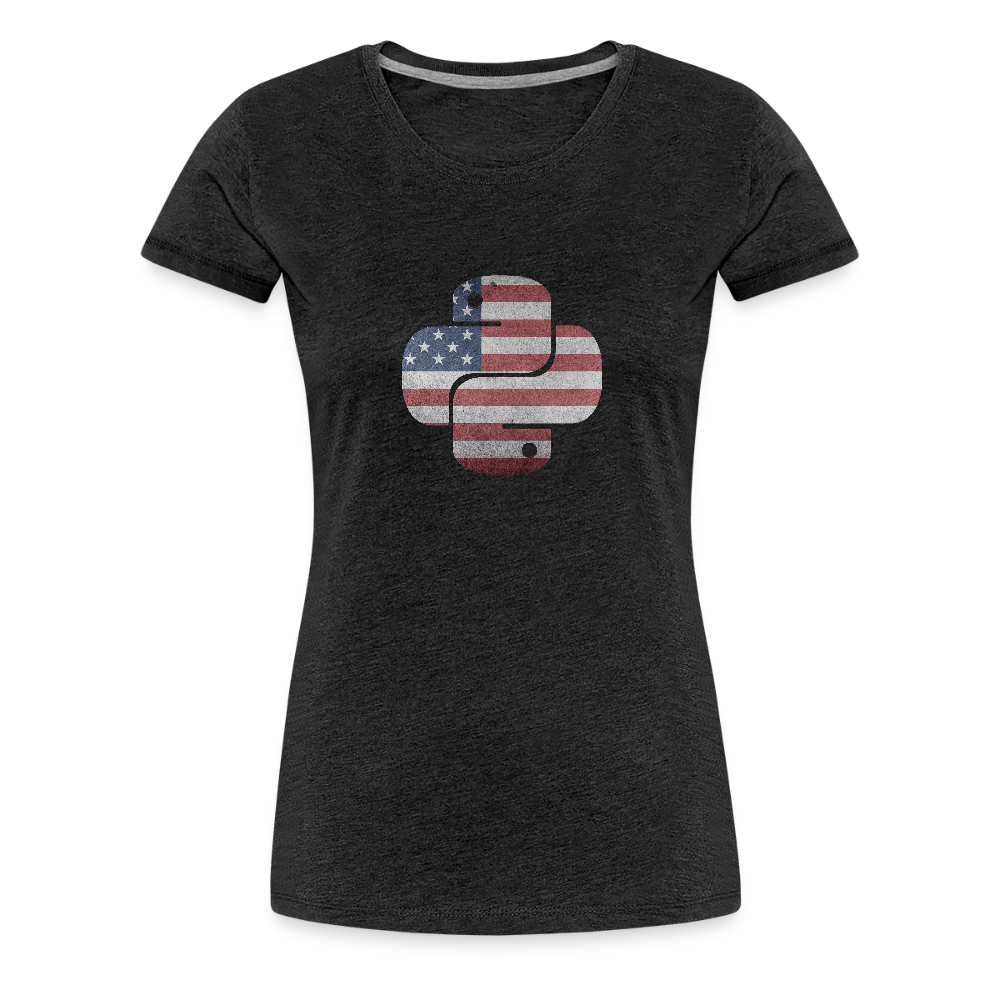 Python Logo - USA (Women's Premium T-Shirt) - charcoal grey