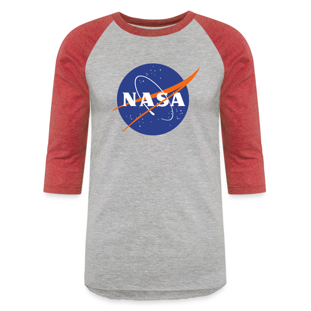 NASA Logo (Baseball T-Shirt) - heather gray/red