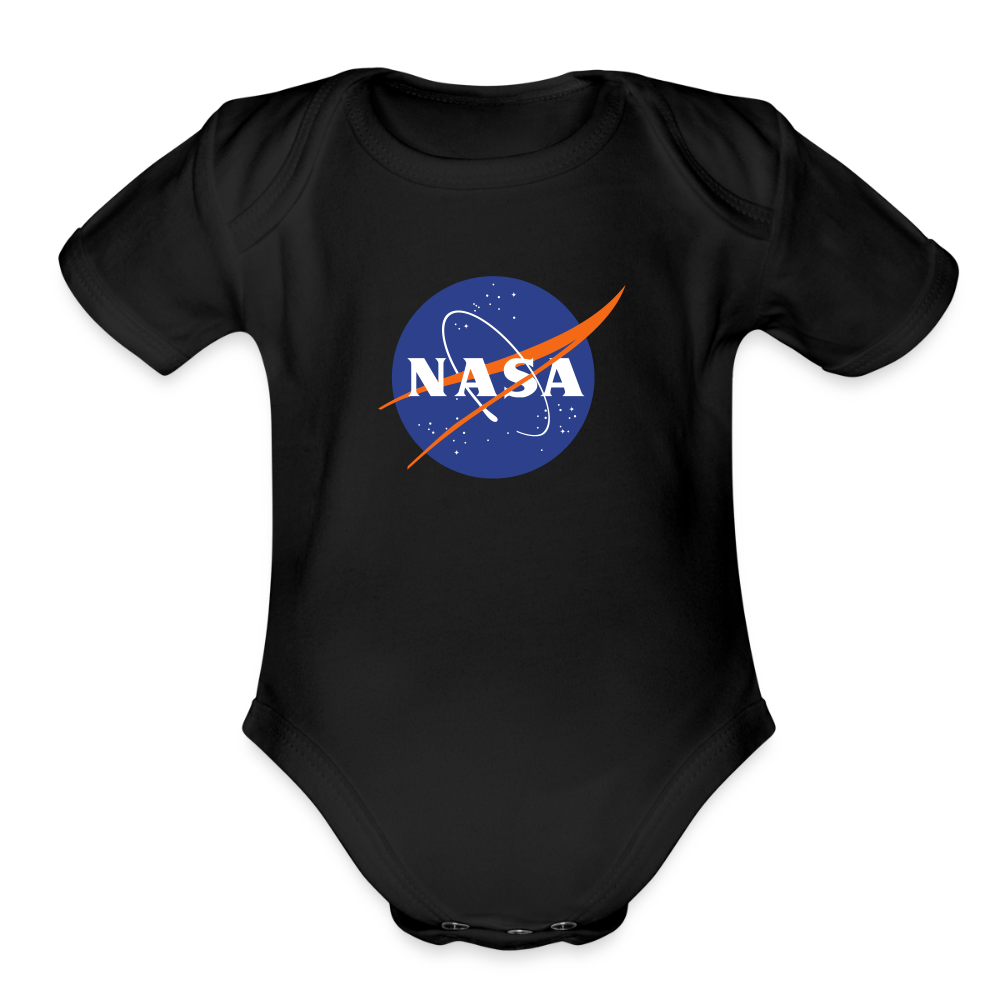 NASA Logo (Organic Short Sleeve Baby Bodysuit) - black