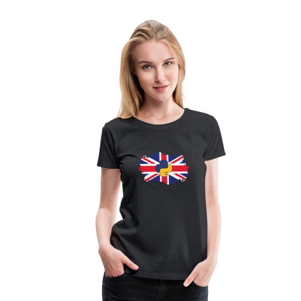 Python Logo - UK Flag (Women's Premium T-Shirt) - black
