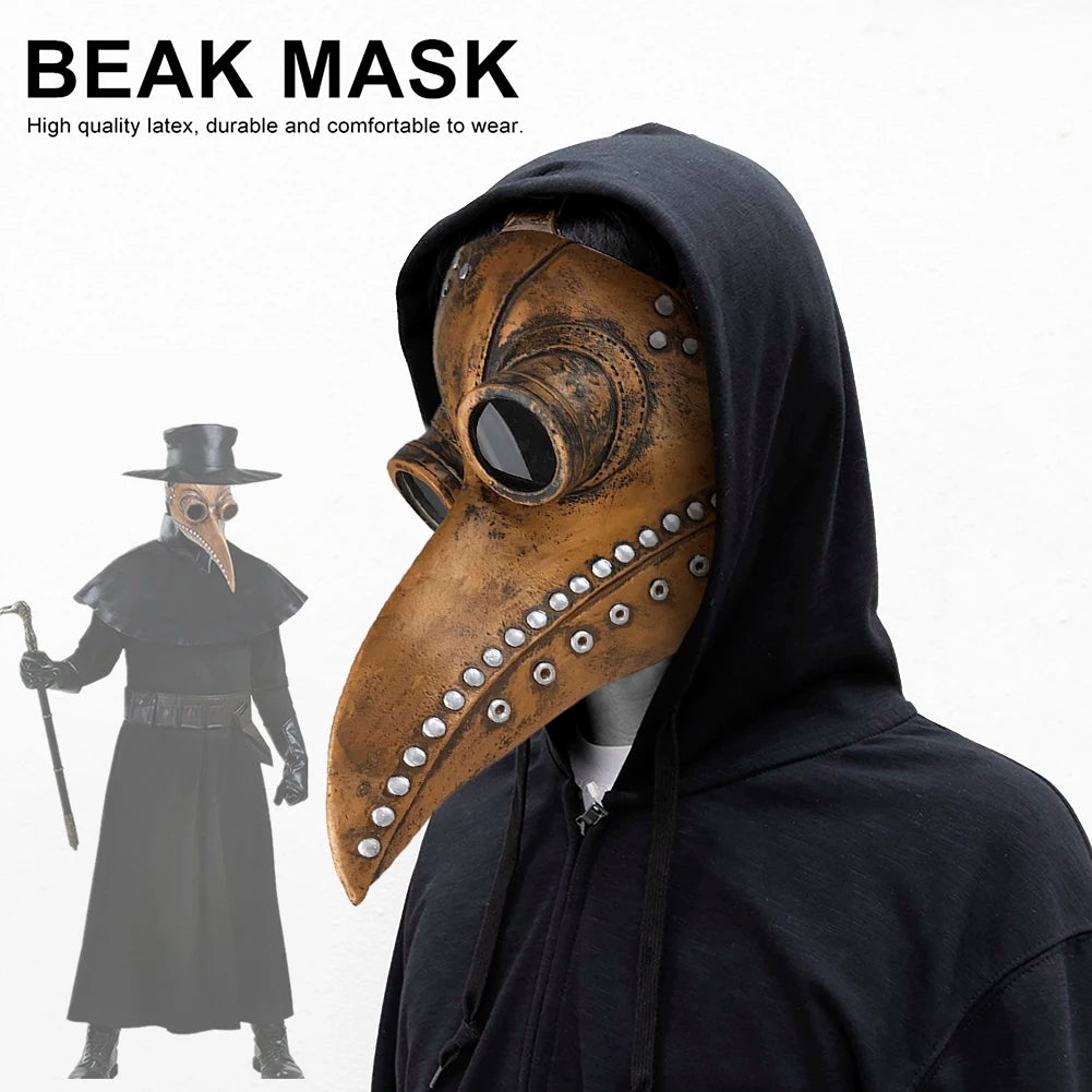 Plague Doctor Mask Leather In Black Beak Mask Plague Doctor Halloween Mask Steampunk Birds Cosplay Doctour Party Props De Peste