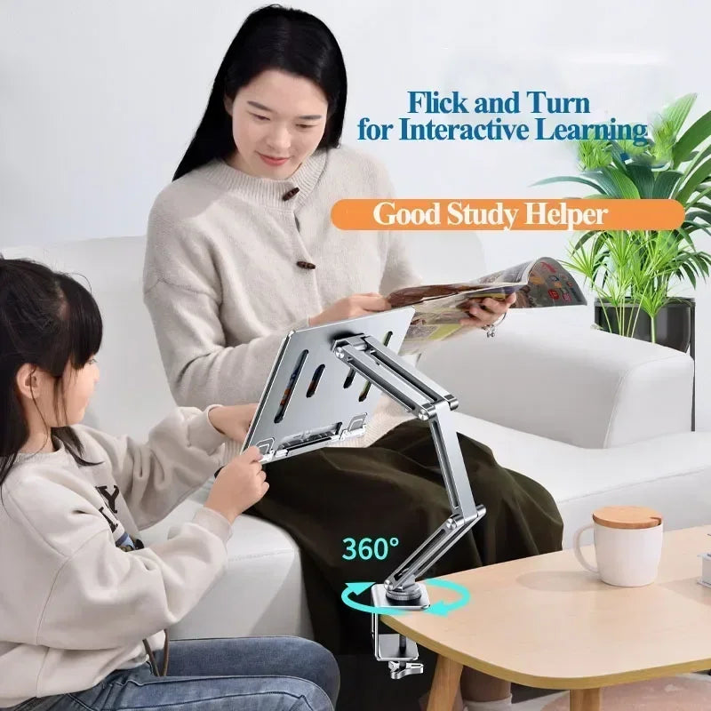 Eary Laptop Mount for Desk Laptop Arm Mount with 360°Rotating for Notebook up to 17 inch Adjustable Foldable Laptop Stand Holder