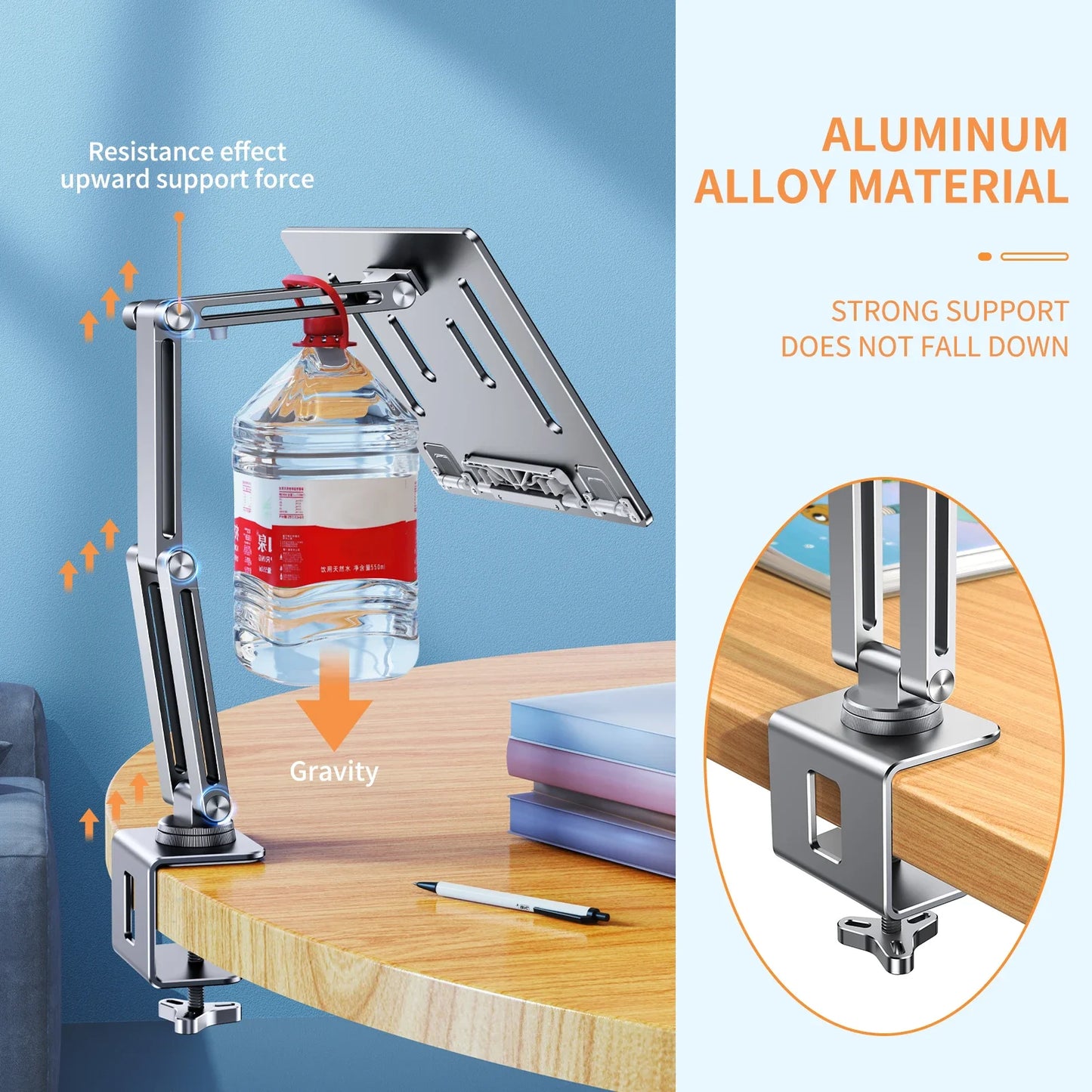 Eary Laptop Mount for Desk Laptop Arm Mount with 360°Rotating for Notebook up to 17 inch Adjustable Foldable Laptop Stand Holder