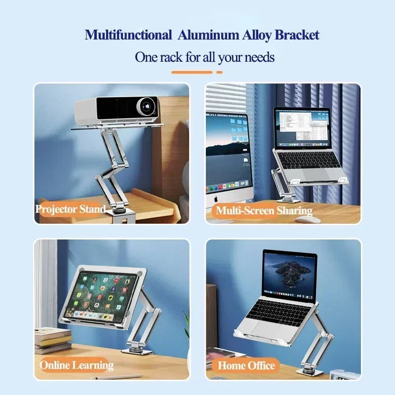 Eary Laptop Mount for Desk Laptop Arm Mount with 360°Rotating for Notebook up to 17 inch Adjustable Foldable Laptop Stand Holder