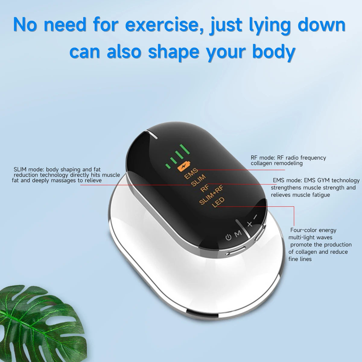 EMS & RF Radio Frequency Body Slimming Machine Fat Burner Slim Shaping Device LED Light Therapy Lose Weight Cellulite Massager