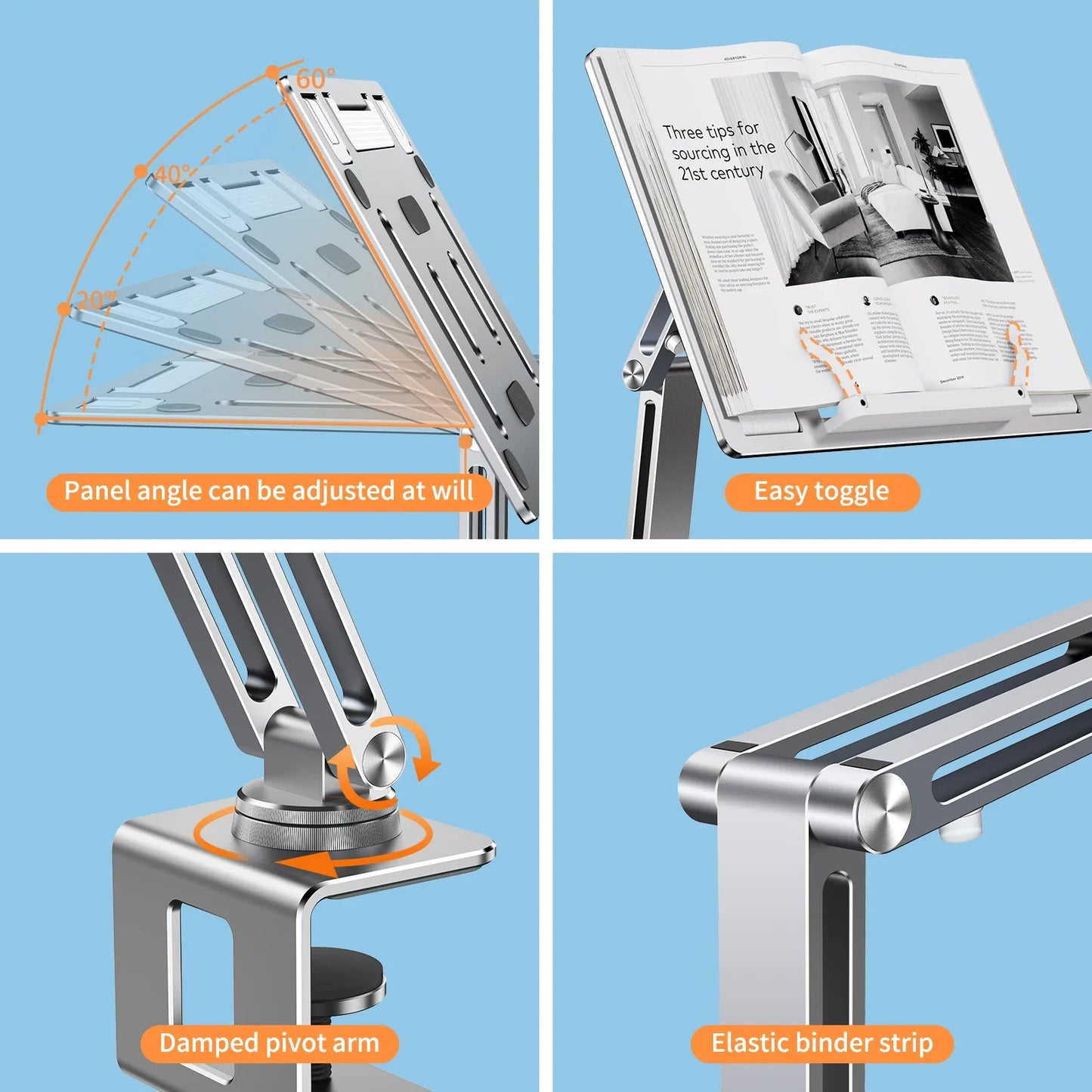 Eary Laptop Mount for Desk Laptop Arm Mount with 360°Rotating for Notebook up to 17 inch Adjustable Foldable Laptop Stand Holder