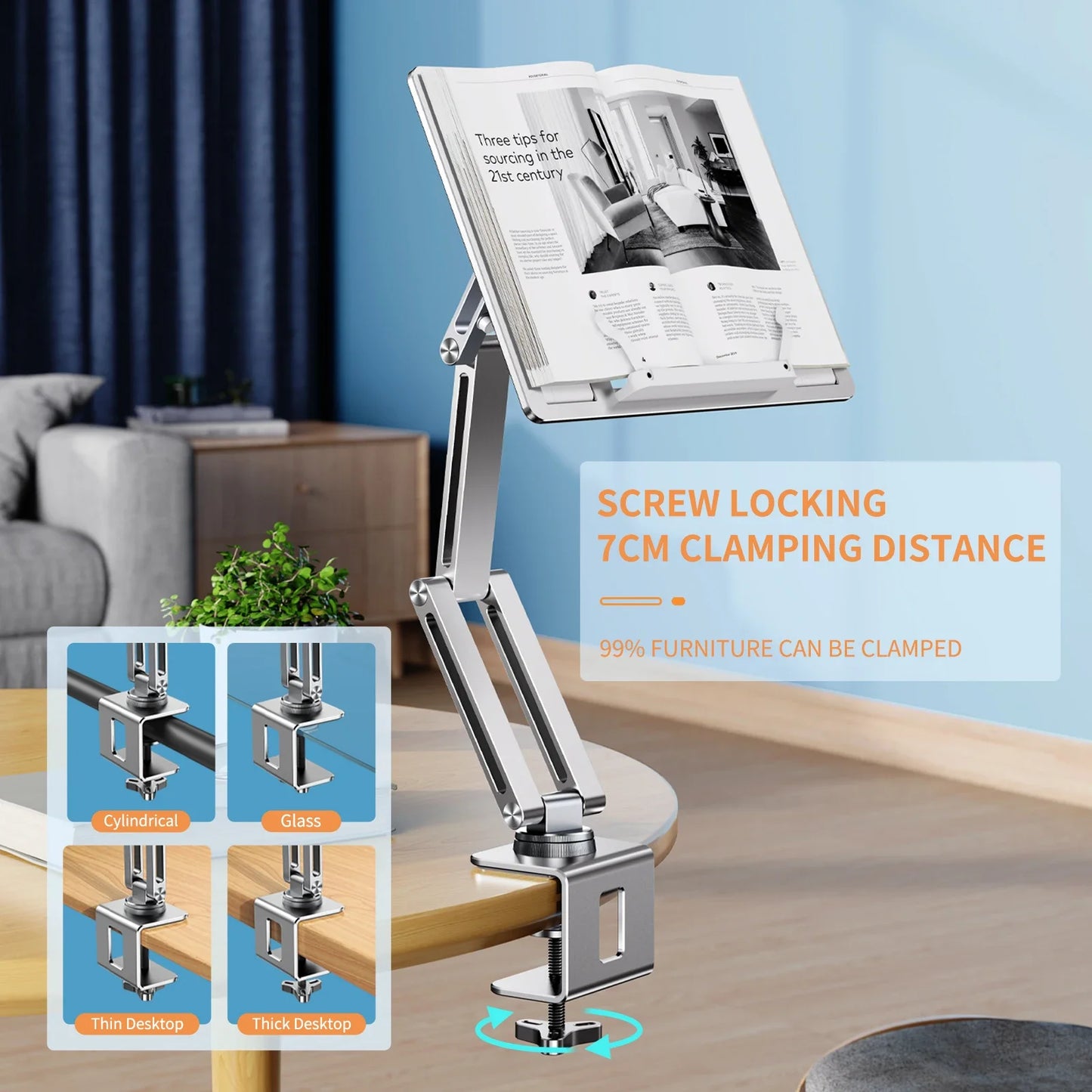 Eary Laptop Mount for Desk Laptop Arm Mount with 360°Rotating for Notebook up to 17 inch Adjustable Foldable Laptop Stand Holder