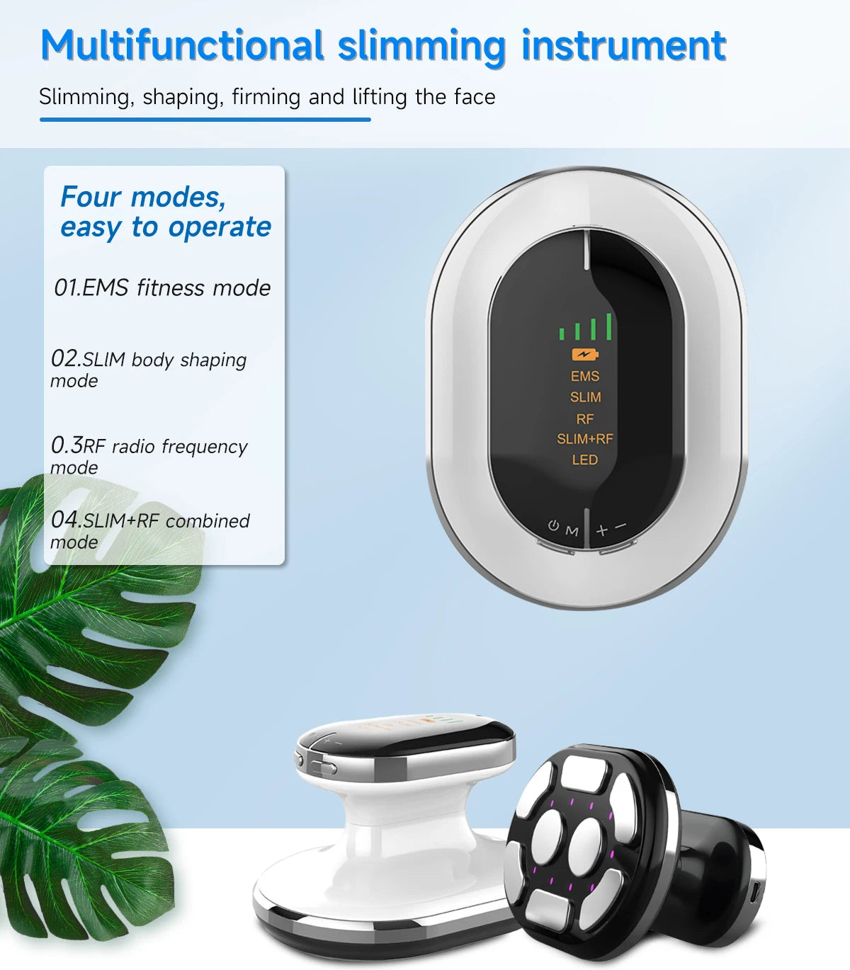 EMS & RF Radio Frequency Body Slimming Machine Fat Burner Slim Shaping Device LED Light Therapy Lose Weight Cellulite Massager