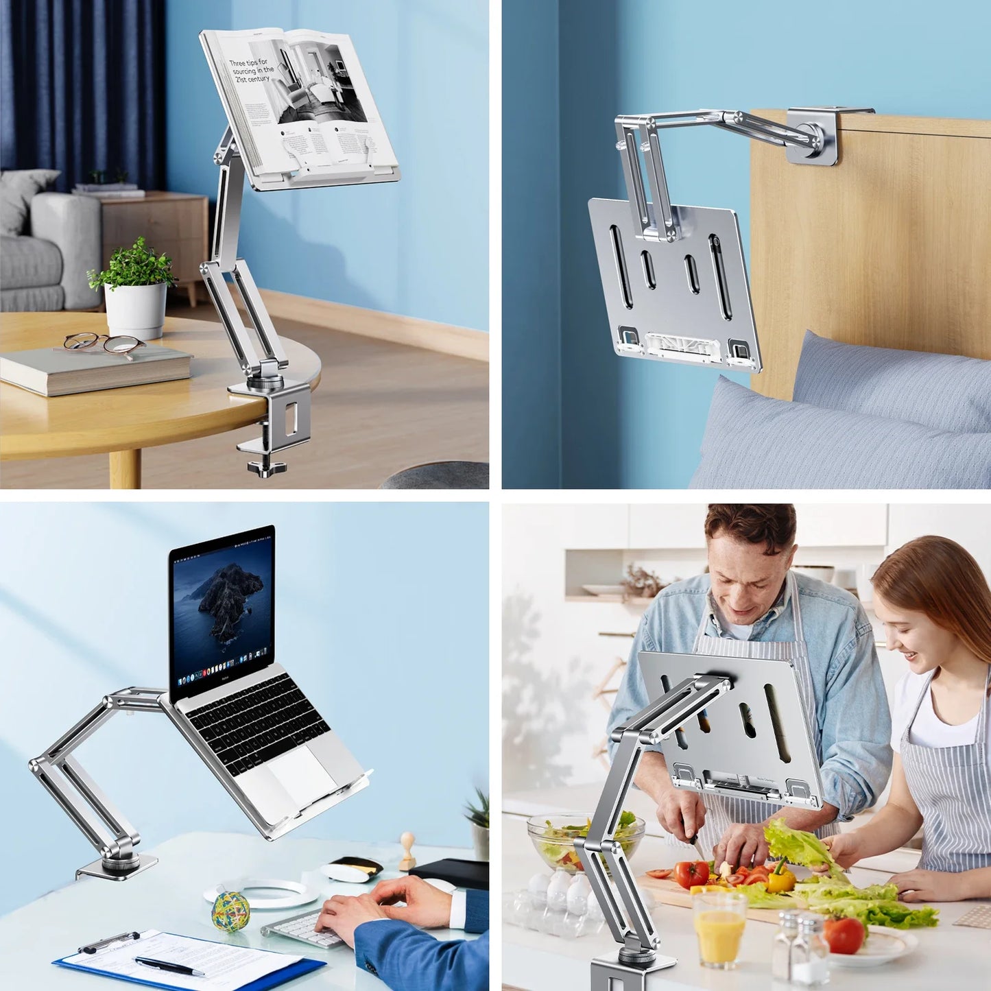 Eary Laptop Mount for Desk Laptop Arm Mount with 360°Rotating for Notebook up to 17 inch Adjustable Foldable Laptop Stand Holder