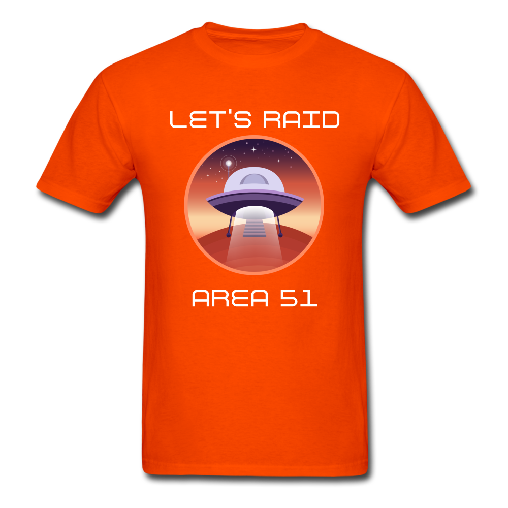 Let's Raid Area 51 (Men's T-Shirt) - orange