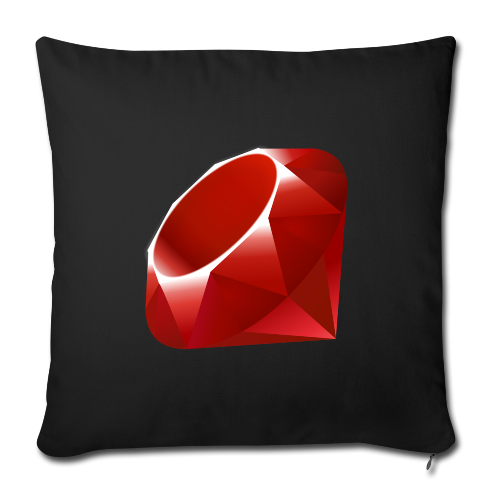 Ruby Logo (Throw Pillow Cover 18” x 18”) - black