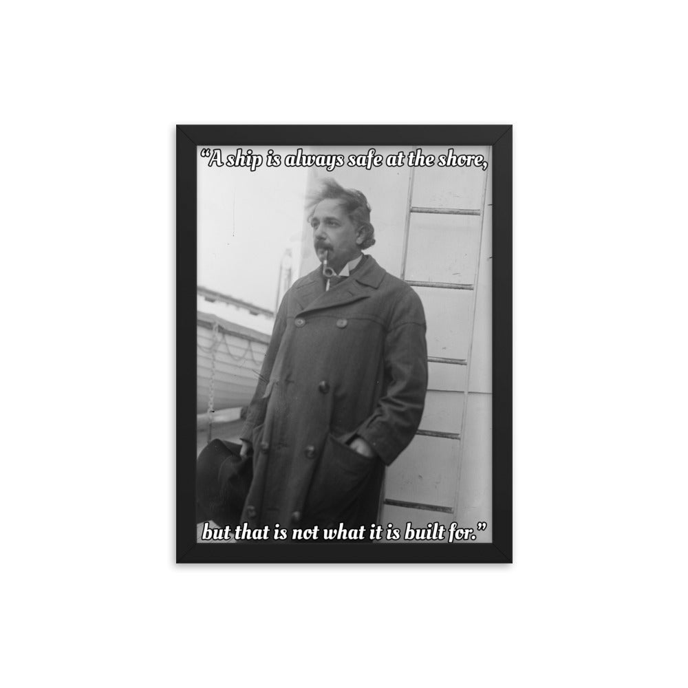 Einstein Aboard a Ship with Quote (Poster - Photo Paper Framed)