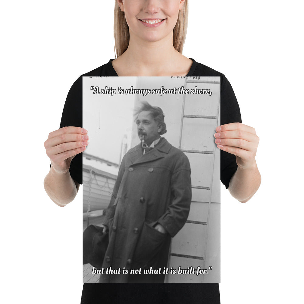 Einstein Aboard a Ship with Quote (Poster - Photo Paper)