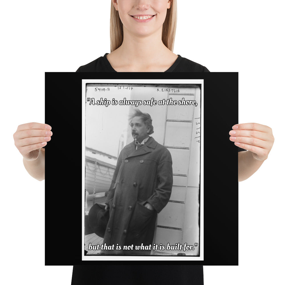 Einstein Aboard a Ship with Quote (Poster - Photo Paper)