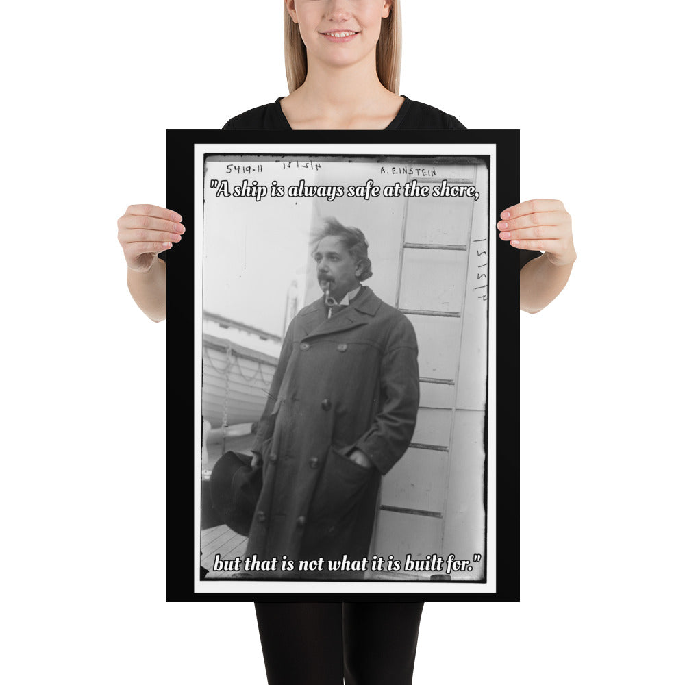 Einstein Aboard a Ship with Quote (Poster - Photo Paper)