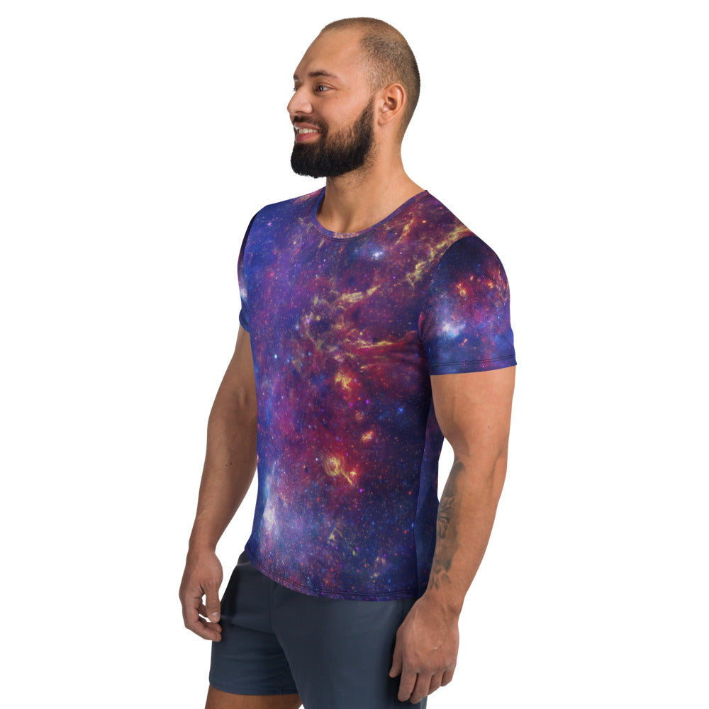 Milky Way Center - 3 Views (Men's Athletic T-shirt)