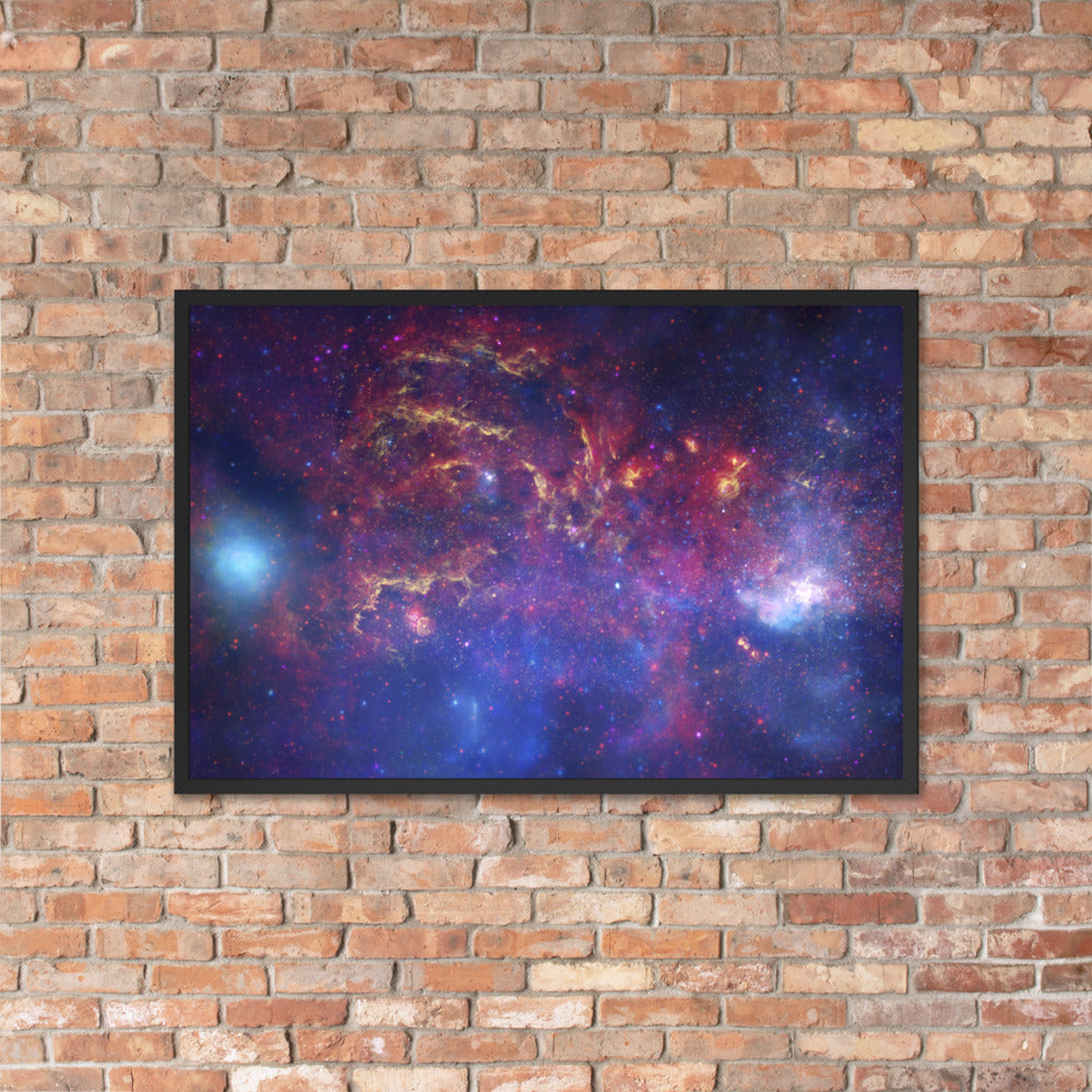 Milky Way Center - 3 Views (Poster - Matte Framed)