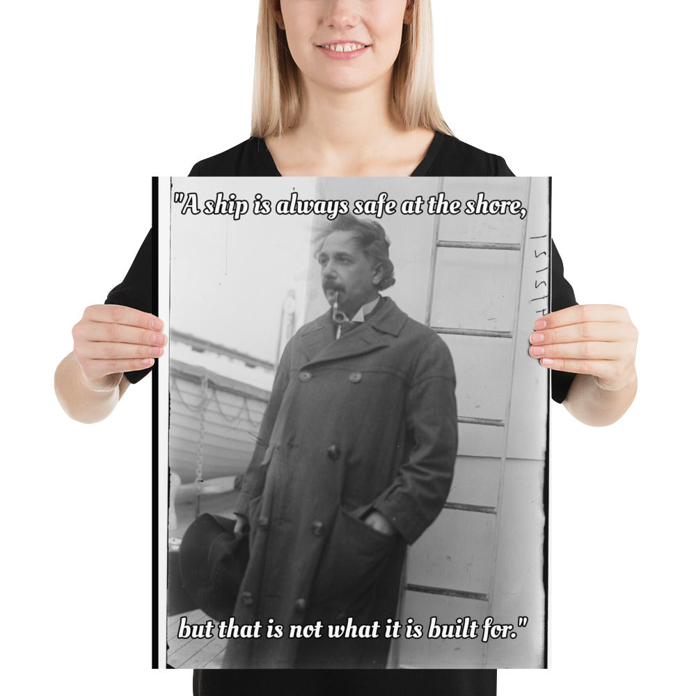 Einstein Aboard a Ship with Quote (Poster - Photo Paper)