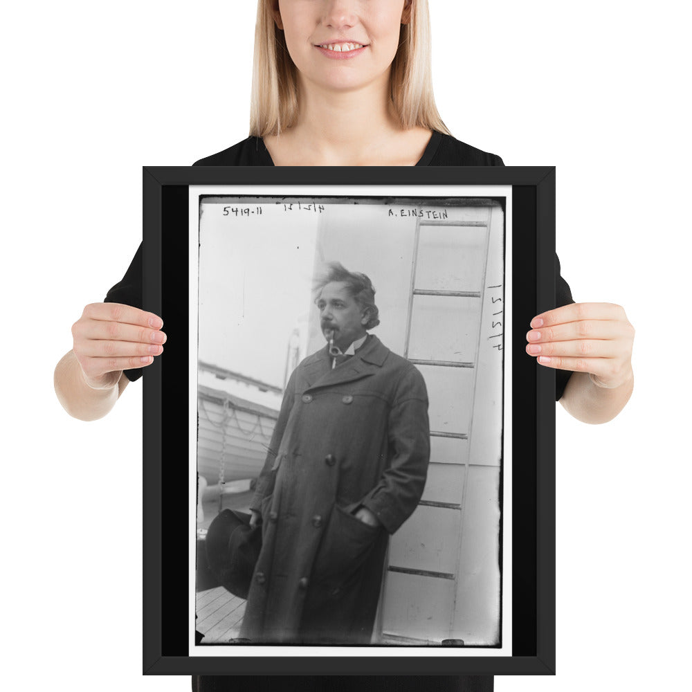 Einstein Aboard a Ship (Poster - Matte Framed)