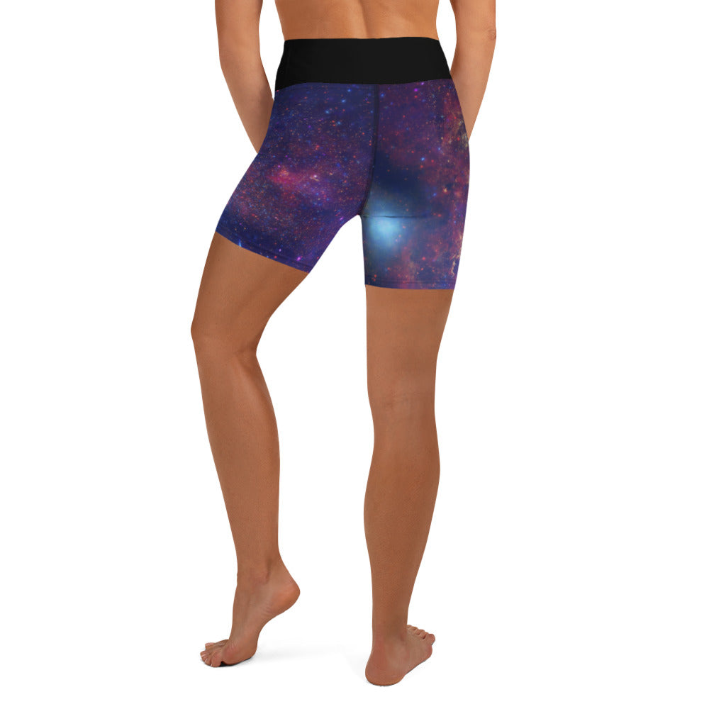 Milky Way Center - 3 Views (Women's Yoga Shorts)