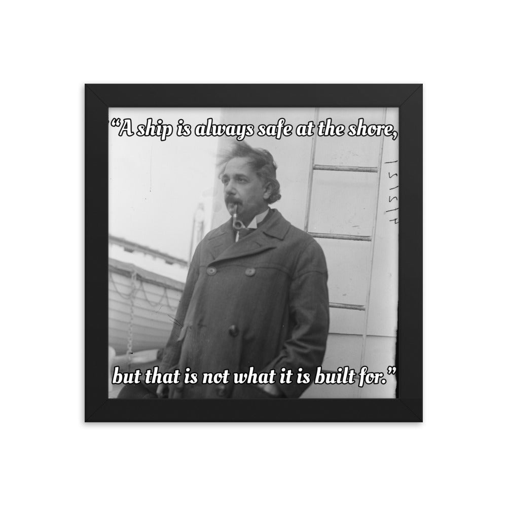 Einstein Aboard a Ship with Quote (Poster - Photo Paper Framed)