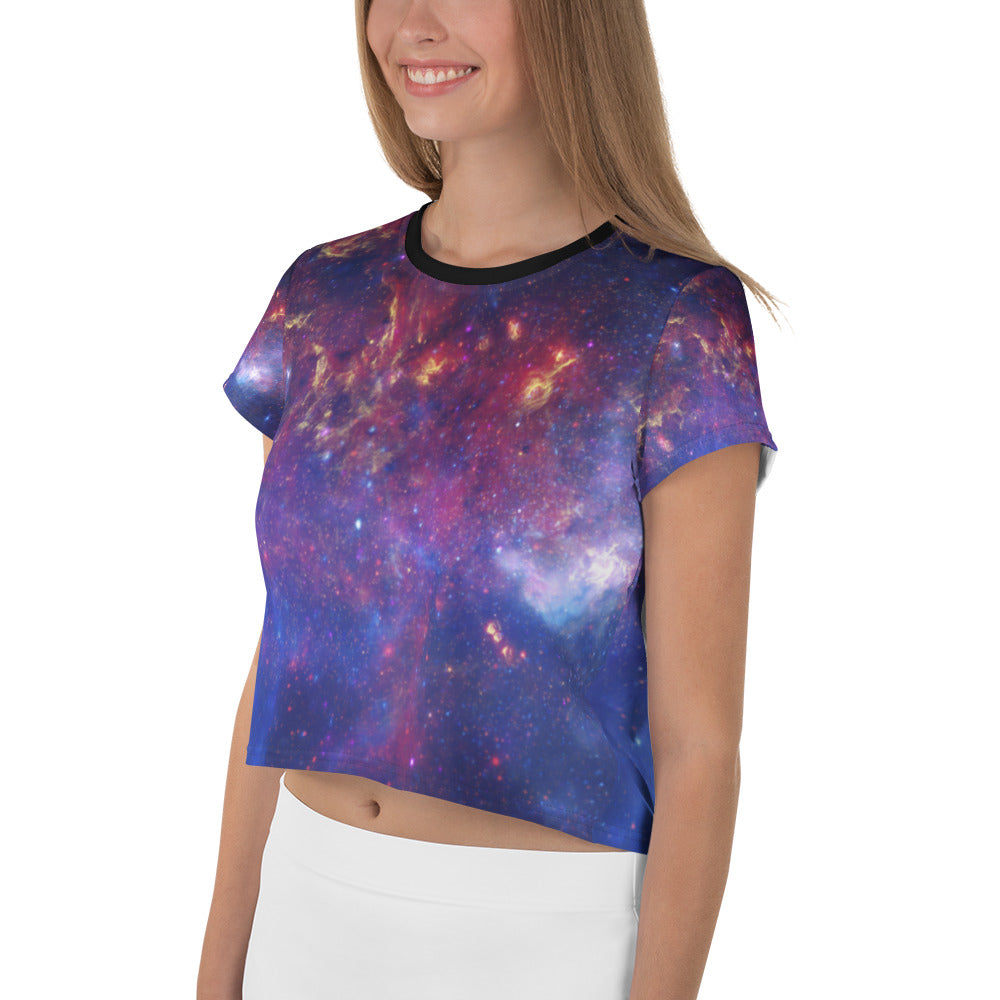 Milky Way Center - 3 Views (Women's Crop Tee)