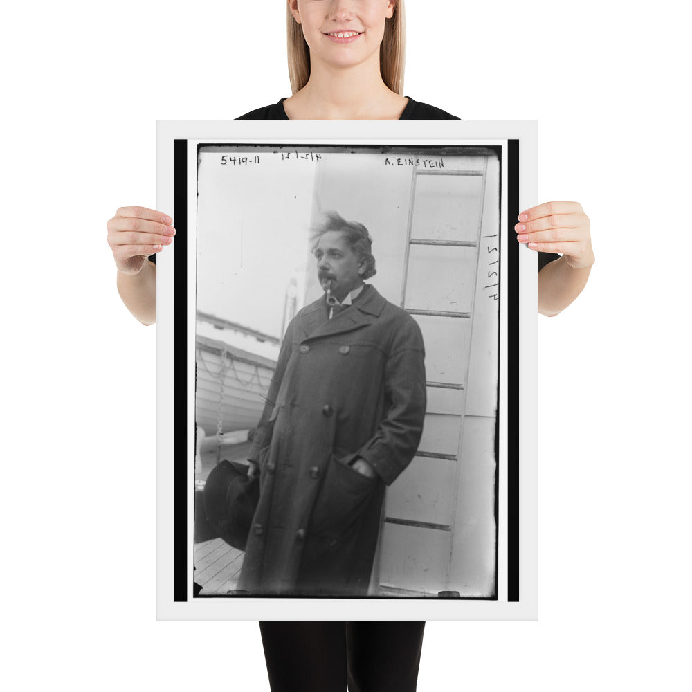 Einstein Aboard a Ship (Poster - Matte Framed)