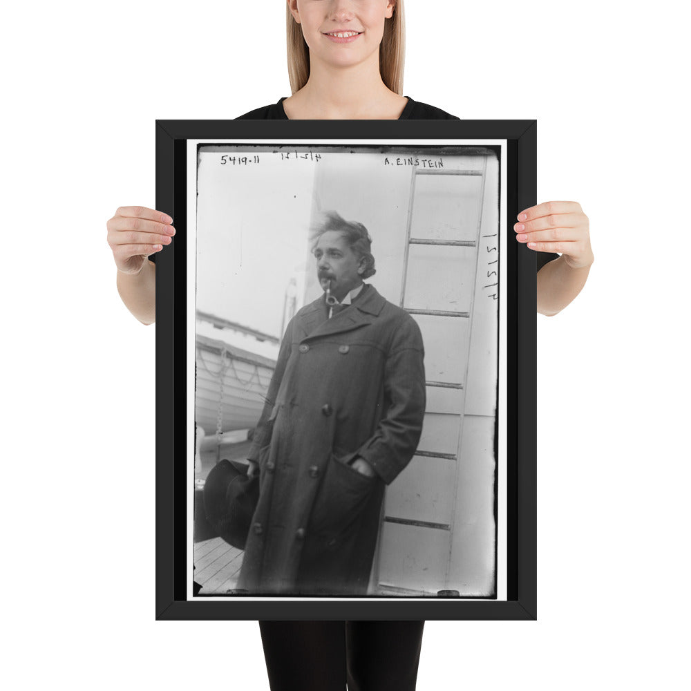 Einstein Aboard a Ship (Poster - Matte Framed)