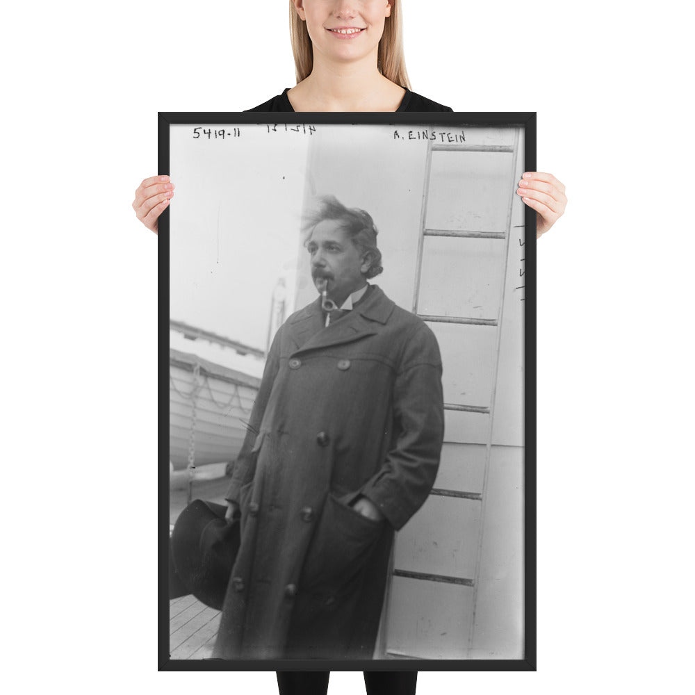 Einstein Aboard a Ship (Poster - Matte Framed)