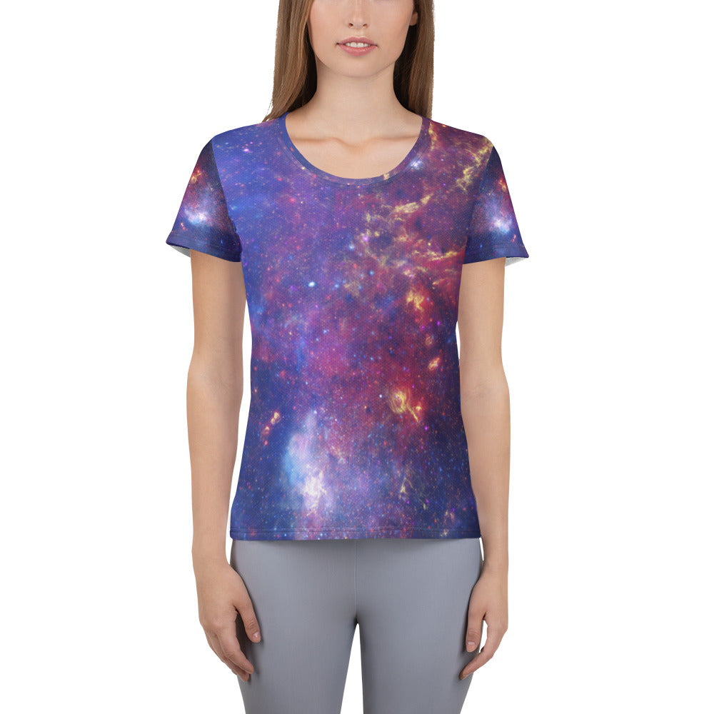 Milky Way Center - 3 Views (Women's Athletic T-shirt)