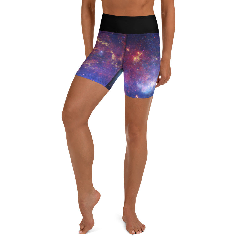 Milky Way Center - 3 Views (Women's Yoga Shorts)