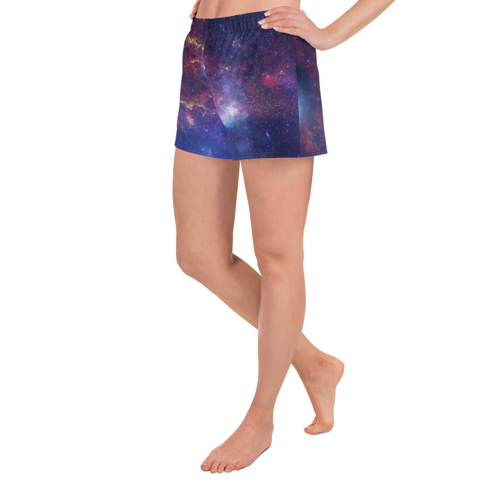 Milky Way Center - 3 Views (Women's Athletic Short Shorts)