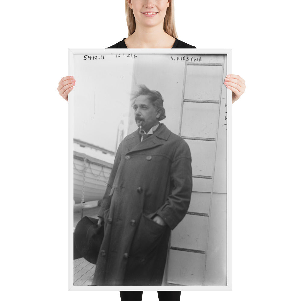 Einstein Aboard a Ship (Poster - Matte Framed)