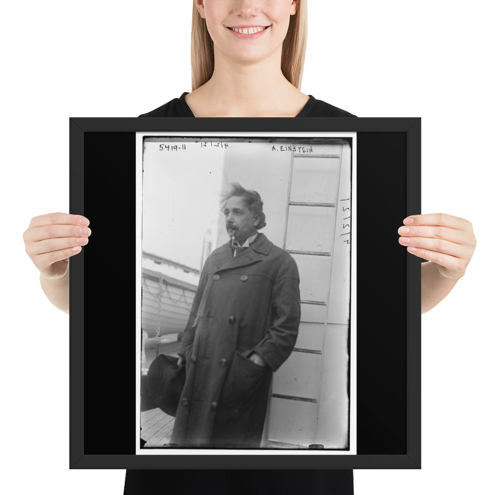 Einstein Aboard a Ship (Poster - Matte Framed)