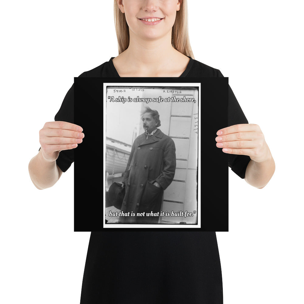 Einstein Aboard a Ship with Quote (Poster - Photo Paper)
