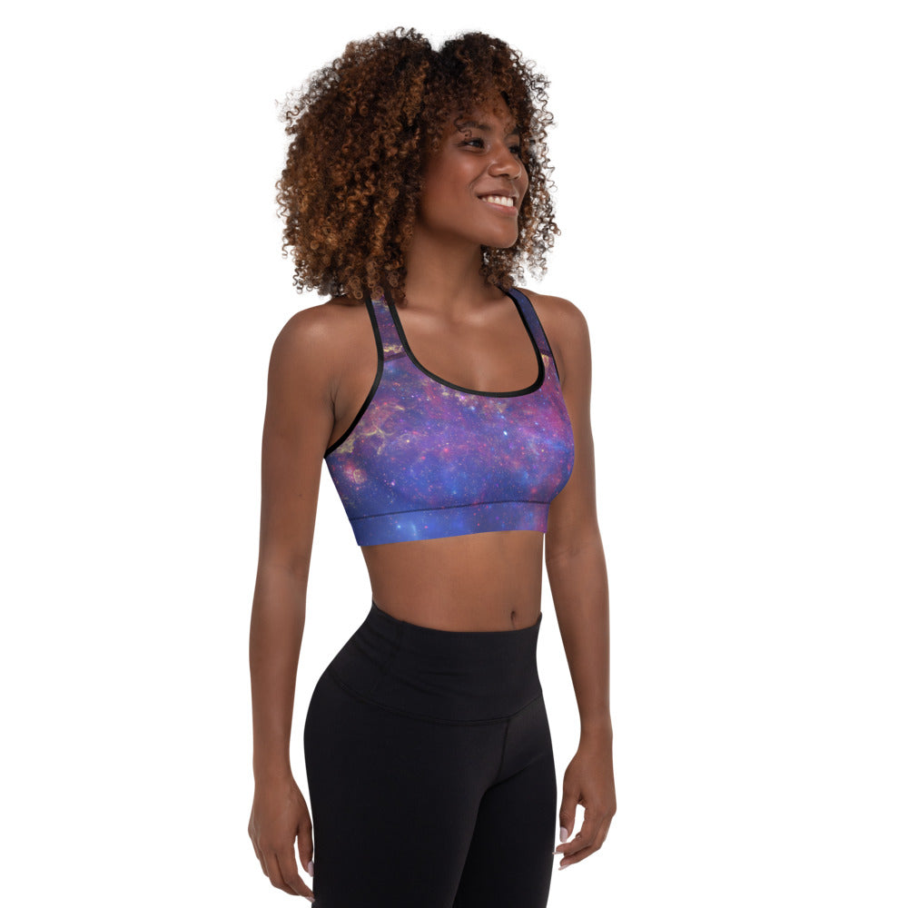 Milky Way Center - 3 Views (Padded Sports Bra)