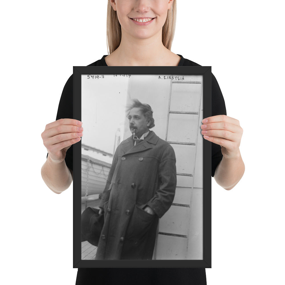 Einstein Aboard a Ship (Poster - Matte Framed)