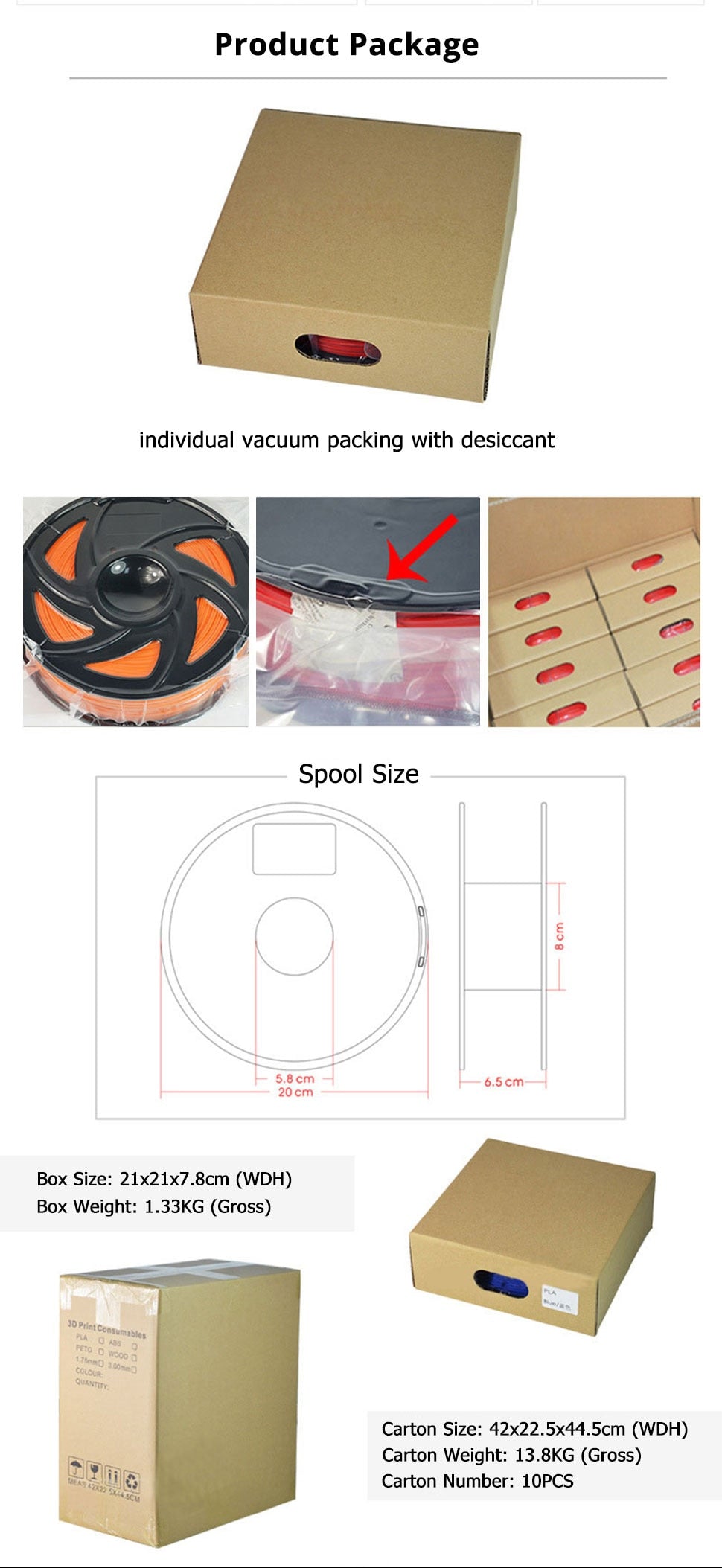 TOPZEAL PLA-Wood Filament for 3D Printer (1.75 mm, 1 kg/Roll)