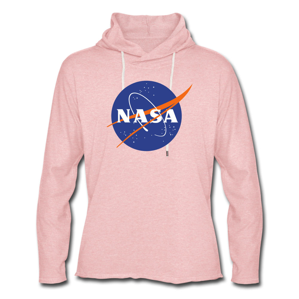 NASA Logo (Unisex Lightweight Terry Hoodie) - cream heather pink