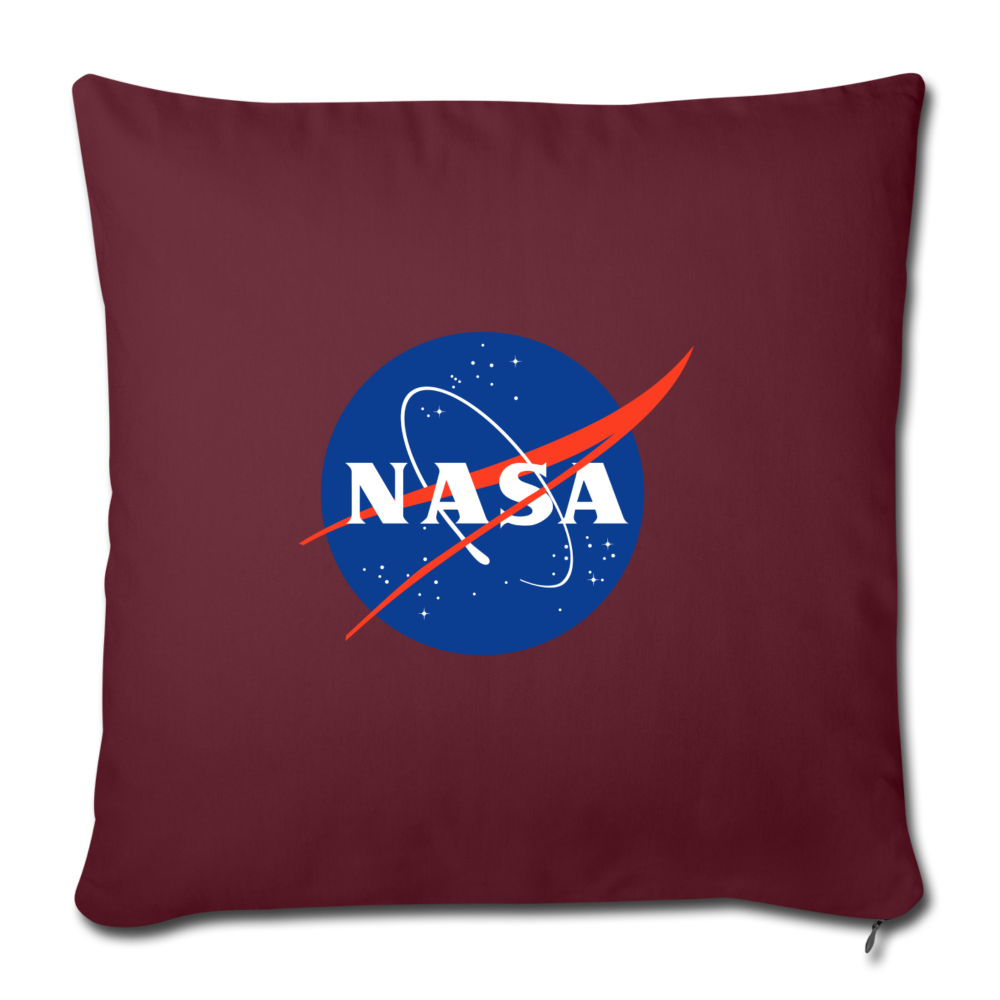 NASA Logo (Throw Pillow Cover 18” x 18”) - burgundy