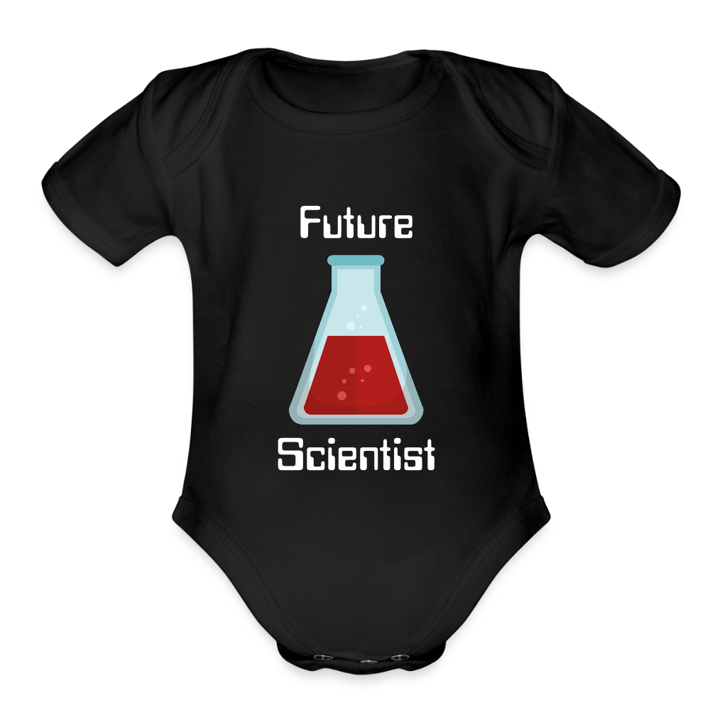 Future Scientist (Organic Short Sleeve Baby Bodysuit) - black