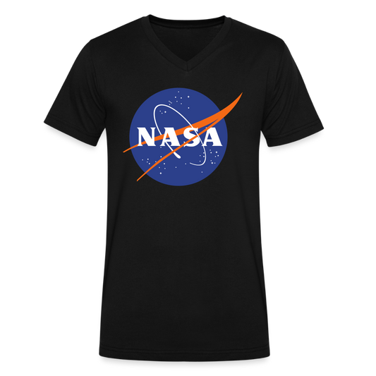 NASA Logo (Men's V-Neck T-Shirt by Canvas) - black
