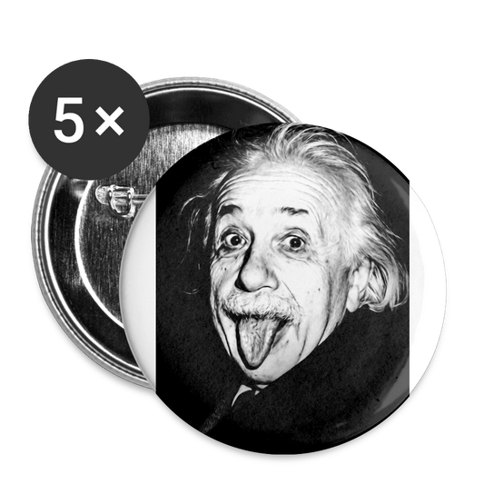 Silly Einstein (Buttons large 2.2'' (5-pack)) - white