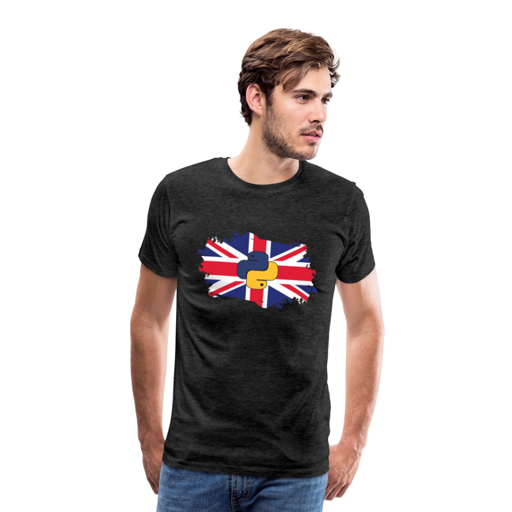 Python Logo - UK Flag (Men's Premium T-Shirt) - charcoal grey