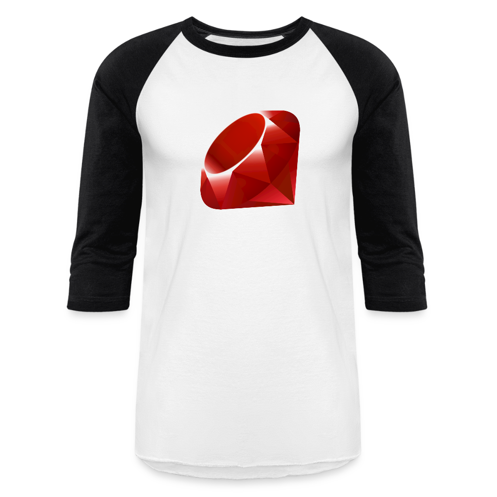 Ruby Logo (Baseball T-Shirt) - white/black