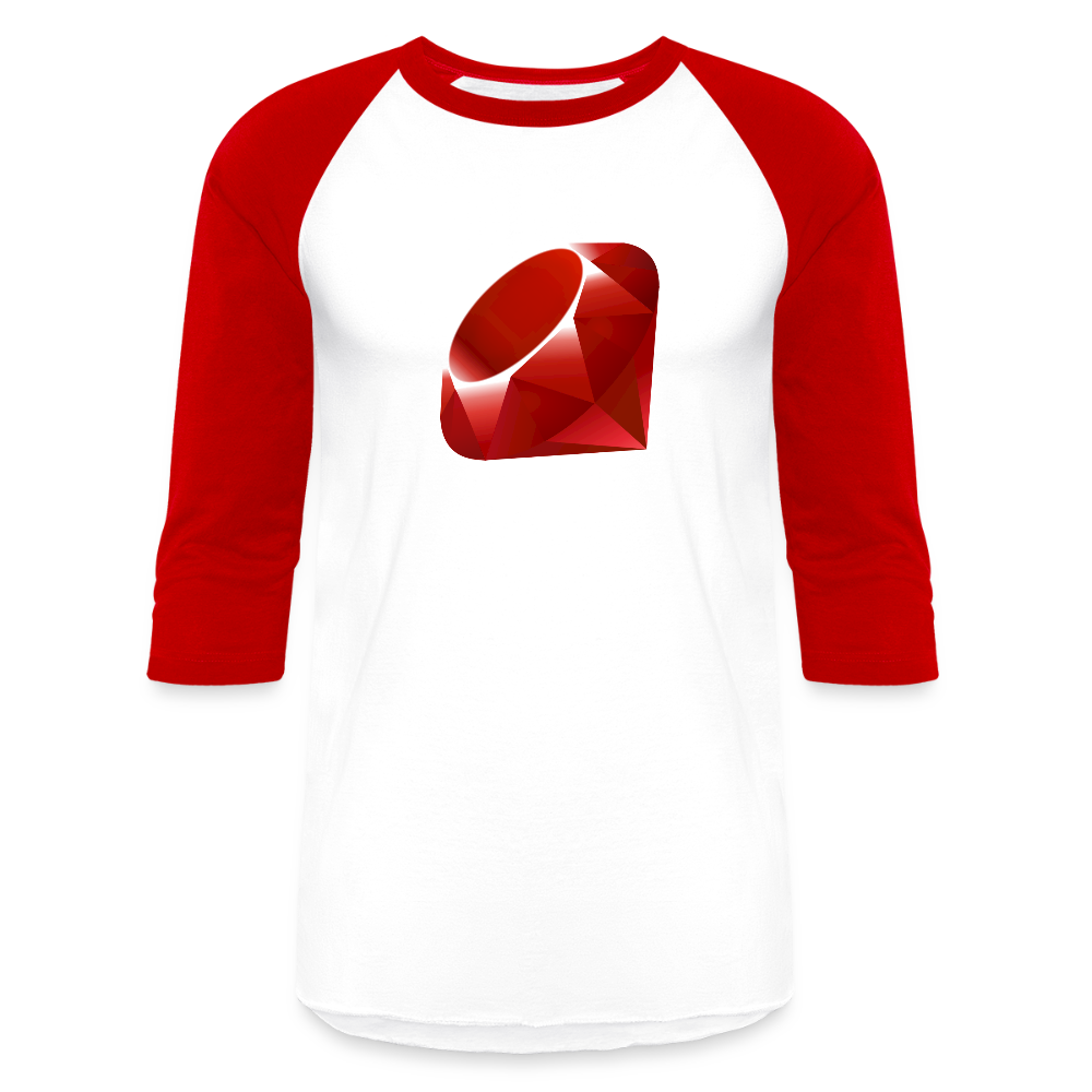 Ruby Logo (Baseball T-Shirt) - white/red