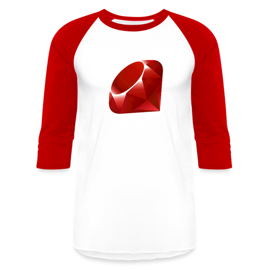 Ruby Logo (Baseball T-Shirt) - white/red